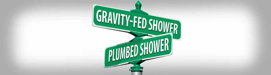 gravity-fed emergency shower signage banner